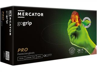 Rukavice nitrilové Mercator Medical Gogrip, 50 ks, zelené, nepudrované Rozměr: L
