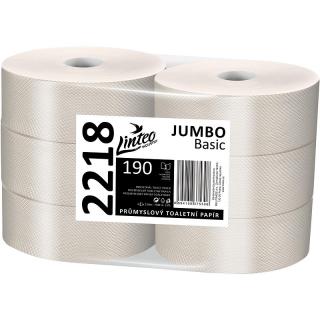 Toaletní papír JUMBO Basic 190, 6 rolí, 150 m, 1 vrs., recykl
