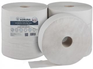 Toaletní papír Jumbo KORUNA 28 cm, 6 rolí, 350 m, 1 vrs., recykl.