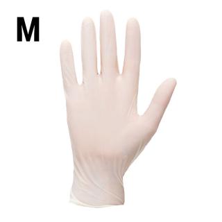 (100 kusů) Latexové jednorázové rukavice - bílé - Velikost: M