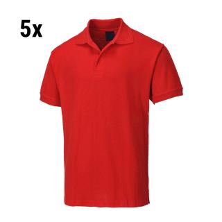 (5 kusů) Pánské polo triko - Červené - Velikost: 3XL