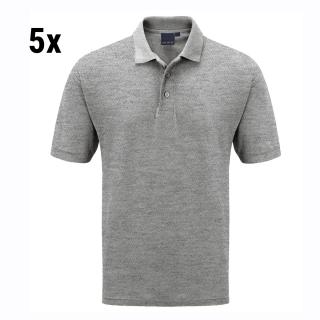 (5 kusů) pánské polo triko - kovově šedá - velikost: 3XL