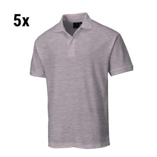 (5 kusů) Pánské polo triko - šedé - Velikost: 4XL