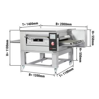 Elektrická kontinuální pizza pec - 2,0 x 1,4 m - vč. podstavce