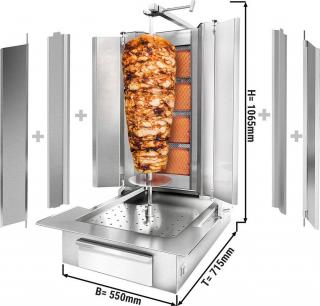 Gyros/ doner kebab gril - 4 hořáky - max. 60 kg