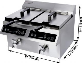 Indukční dvojitá fritéza - 8 + 8 litrů