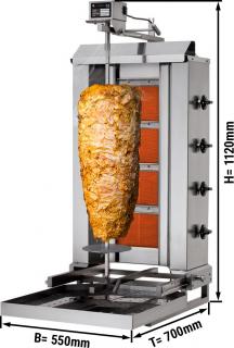 Kebab gril 4 pohyblivé hořáky do 60 kg