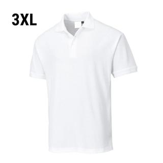 Pánské polo triko - bílé - Velikost: 3XL