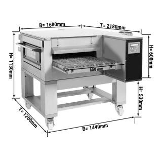 Plynová průběžná pizza pec - 1,67 x 2,18 m - včetně podstavce