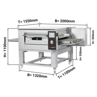 Plynová průběžná pizza pec- 2,0 x 1,55 m - včetně podstavce