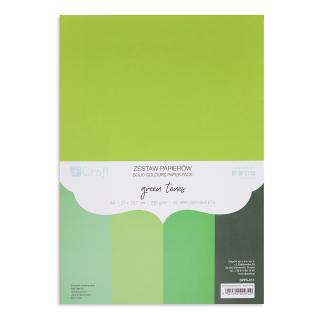 Hladká lepenka mix zelených tónů A4 20 ks