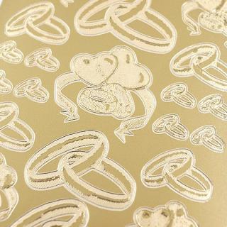 Prsteny - Prolamované samolepky, zlaté 10x23 cm