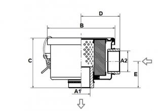 Náhradní papírový filtr 5÷7 µm pro vývěvu Velikost filtru papírového filtru 5÷7: 1 1/2
