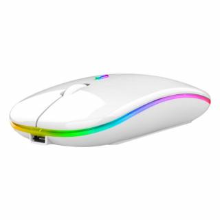Bezdrátová Nabíjecí Silent Myš s LED podsvícením - Bílá