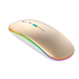 Bezdrátová Nabíjecí Silent Myš s LED podsvícením - Zlatá