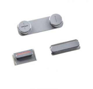 Boční kovová tlačítka pro Apple iPhone 5S/SE - Silver