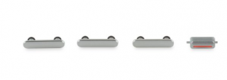 Boční kovová tlačítka pro Apple iPhone 7 - Jet Silver