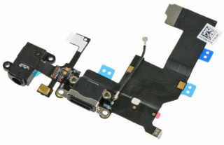 Napájecí datový konektor Apple iPhone 5 - Černý (Originál)