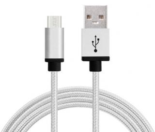 Synchronizační a nabíjecí kabel Micro USB - 1,8m - Bílý