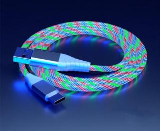 USB-USC-C rychlo nabíječka s LED podsvícením - multicolor