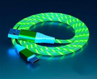 USB-USC-C rychlo nabíječka s LED podsvícením - zelená