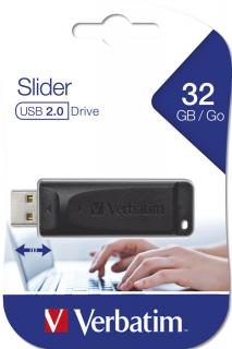 Verbatim Slider Výsuvný Flash Disk 32GB USB 2.0 - Černý