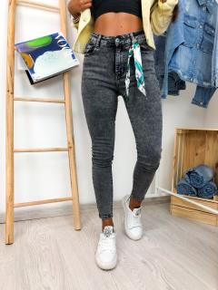 Klasické šedé džíny s šátečkem  Y3455  Velikost-klasické EU: 42