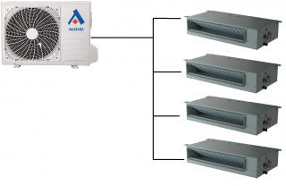 Kanálová Klimatizace Acond 1+4 (2,9kW + 2,9kW + 2,9kW + 2,9kW) Multi-split R32 včetně montáže