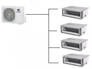 Kanálová Klimatizace Gree 1+4 ( 2,5kW + 2,5kW + 2,5kW + 2,5kW) Multi-split R32