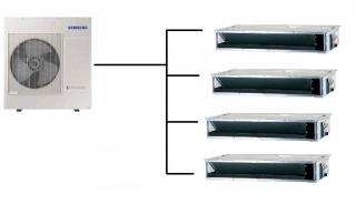 Kanálová Klimatizace Samsung 1+4 (2,6kW + 2,6kW + 2,6kW + 2,6kW) Multi-split R32
