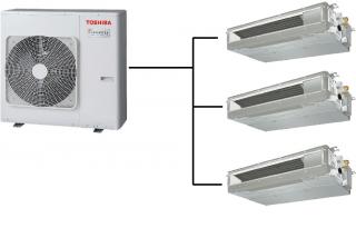 Kanálová Klimatizace Toshiba 1+3 (2,7kW + 2,7kW + 2,7kW) Multi-split R32 včetně montáže