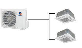 Kazetová Klimatizace Gree 1+2 (3,5kW + 3,5kW) Multi-split R32 včetně montáže