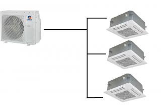 Kazetová Klimatizace Gree 1+3 (3,5kW + 3,5kW + 3,5kW) Multi-split R32 včetně montáže