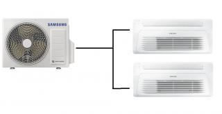 Kazetová Klimatizace Samsung Wind Free 1-Way 1+2 (2,6kW + 2,6kW) Multi-split R32 včetně montáže