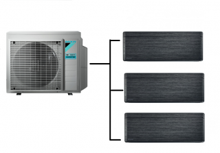 Klimatizace Daikin Stylish blackwood 1+3 (2,5kW + 2,5kW + 3,5kW) Multi-split R32 včetně montáže