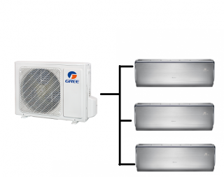 Klimatizace Gree U-CROWN 1+3 (2,7kW + 2,7kW + 3,5kW) Multi-split R32 včetně montáže