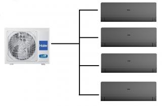 Klimatizace Haier Flexis plus černá 1+4  (2,6kW + 2,6kW + 2,6kW + 2,6kW) Multi-split R32 včetně montáže