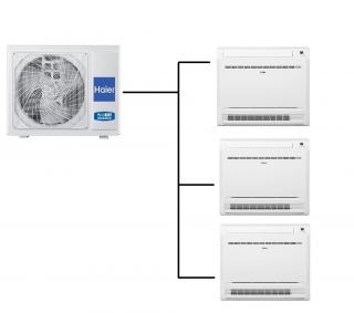 Klimatizace Haier parapetní 1+3 (2,5kW + 2,5kW 2,5kW) Multi-split R32 včetně montáže