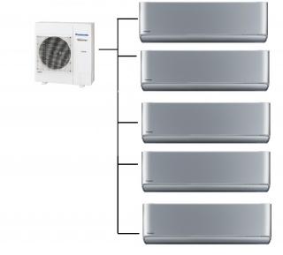 Klimatizace Panasonic Etherea silver 1+5 (2kW + 2kW + 2kW + 2kW + 2kW) Multi-split R32 včetně montáže