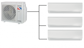 Klimatizace Sinclair keyon 1+3 (2,7kW + 2,7kW+ 3,2kW) Multi-split R32 včetně montáže
