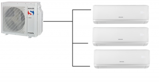 Klimatizace Sinclair ray 1+3 (2,7kW + 2,7kW + 3,2kW) Multi-split R32 včetně montáže