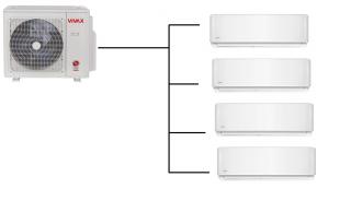 Klimatizace Vivax white 1+4 (2,7kW + 2,7kW 2,7kW + 2,7kW) Multi-split R32 včetně montáže