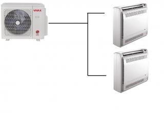Parapetní Klimatizace Vivax 1+2 ( 3,5kW + 3,5kW) Multi-split R32 včetně montáže