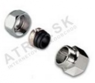 Clamp fitting with nipple - female thread, 3/4  F x 15 x 1, CU