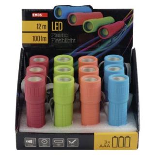 COB LED handheld flashlight P4706, 100 lm, 3× AAA, 12 pcs, display box