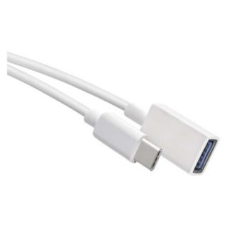 Data OTG cable USB-A 3.0 / USB-C 3.0 with reduction function, 15 cm, white