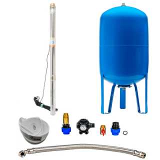 Domestic waterworks with submersible pump 3  STM 16/100l - RTS