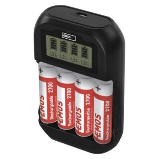 EMOS battery charger BCN-41D + 4AA 2700