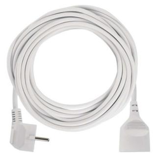 Extension cable 10 m / 1 socket / white / PVC / 1 mm2