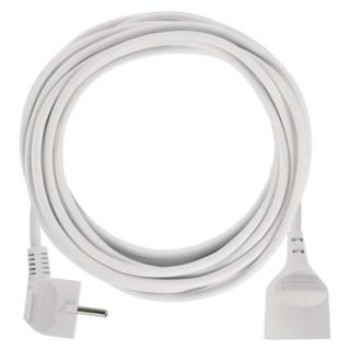Extension cable 5 m / 1 socket / white / PVC / 1 mm2